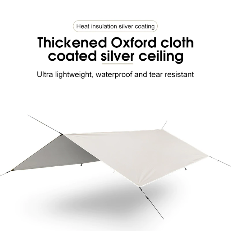 Cheap Goat Tents Large Tarp Tent Sunshade Ultralight Awning Outdoor Camping Hammock Tourist Beach Sun Shelter With Ground Nails Windproof Rope   